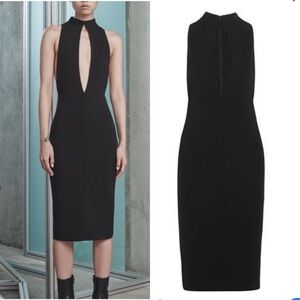 Solace London Maret Cutout Crepe High Neck Cutout Dress Size 4 US